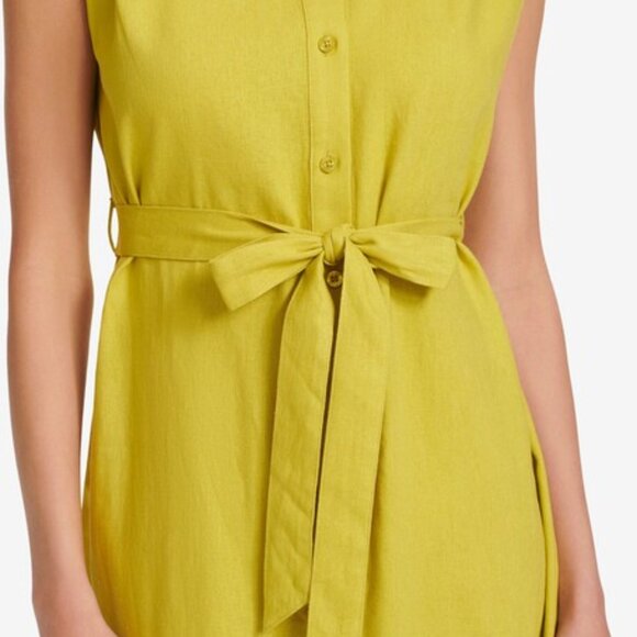 Calvin Klein, Sleeveless Linen Blend Maxi Shirtdress, Size 10, Like New - Picture 2 of 7